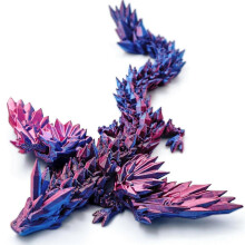 3D-gedruckter Drache mit Flügeln, 23 cm großer, beweglicher Drache mit Flügeln für Büro oder Zuhause, blaugrün