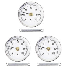 3 Stück Edelstahl-Kontaktrohrthermometer zur präzisen Überwachung der Warmwasserrohrtemperatur 63