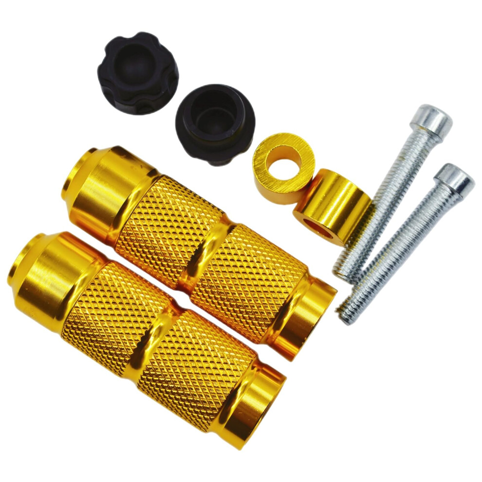Lightweight Strength Foot Pegs Pedal For Motorcycles Scooters Gold 9412369429483