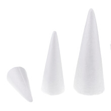 3x Cone Polystyrene Foam Styrofoam 3 Sizes for DIY Crafts Xmas Tree De