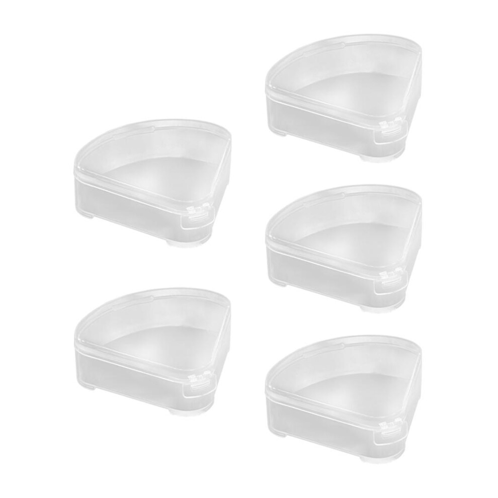 5x Triangle Puff Box Case Powder Puff Container Anti Pollution for Tra