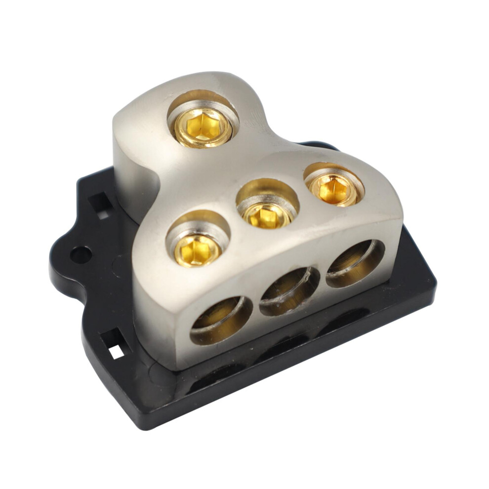 Amp Power Ground Distributor Connecting Block 3X 4 Gauge Out 1X 0 Gaug 6902680594319
