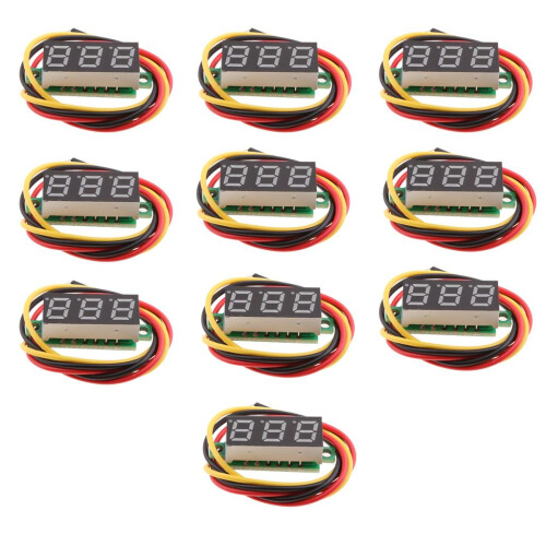 10PCS 0.28In 3 Wire LED DC 0-100V Voltmeter Digital Voltage Meter Test