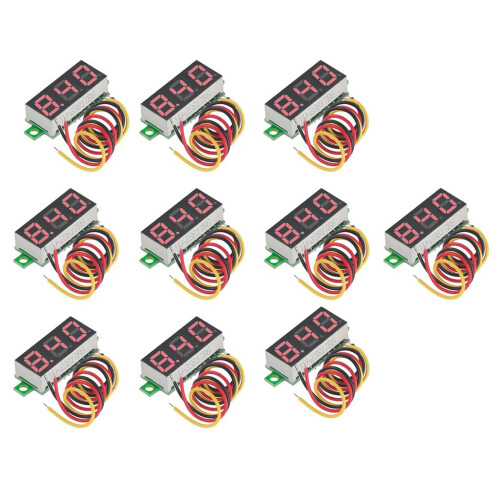 10PCS 0.28In 3 Wire LED DC 0-100V Voltmeter Digital Voltage Meter Test 2