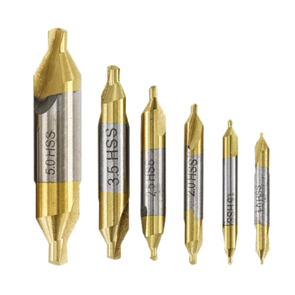 6 Pieces Hss Centering Drill Bits Set Countersink Lathe Bit Sharp Dura 784867912019