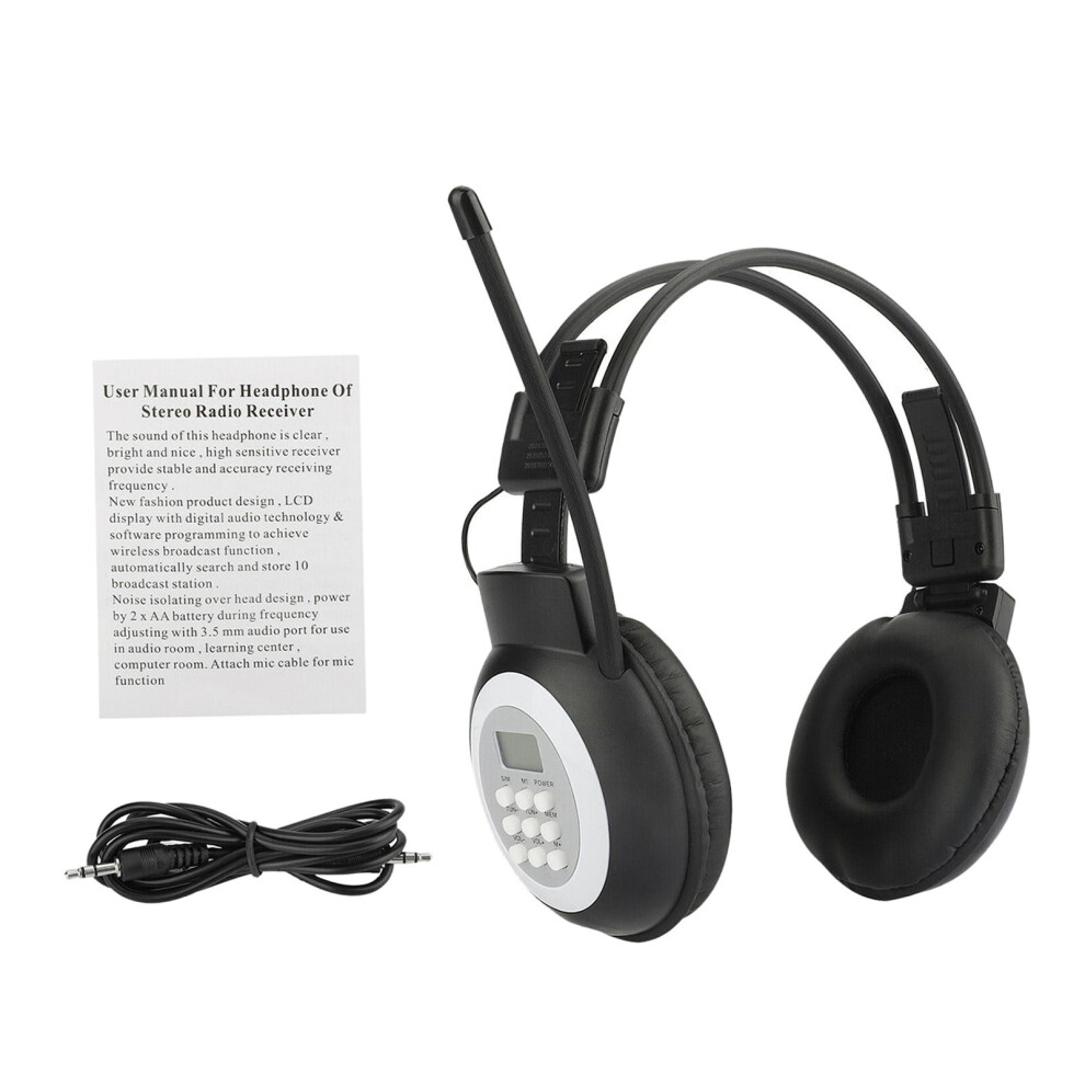 Portable Fm Headset Radio Headphone Receiver Stereo/Mono Wireless Meet 6902804365702