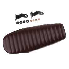Brown Motorcycle Cafe Racer Seat Flat Saddle for Vintage Street Bike