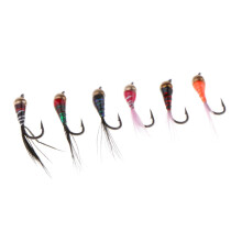 6pcs Brass Bead Head Epoxy Nymph Flies Fast Sinking Fly Fishing Trout
