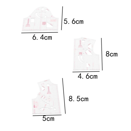 3pcs 1:5 Women Clothes Prototype Ruler Drawing Template Tailor Sewing 1