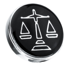 Round Black Badge Collar Pin Justice Scale Pattern Men Women Shirt Bro