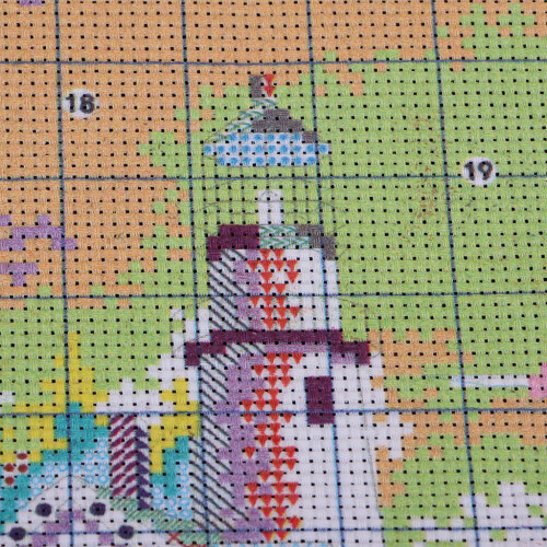 Seaside Lighthouse Stamped Cross Stitch Kit DIY Needlework PrePrinted 2
