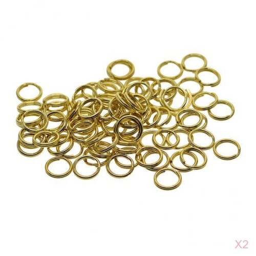 100pcs 10 mm Solid Brass Round keychain Split Key Rings Loop Findings