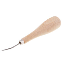 1 Piece Wooden Handle Leather Sewing Bent Awl for DIY Hand Leather Cra