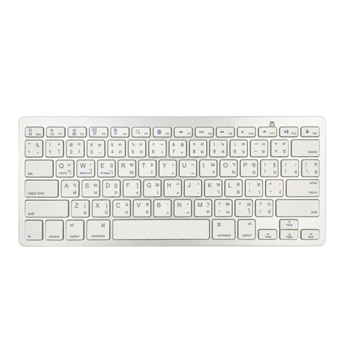 Portable Silver Mini Thai 78 Keys Wireless Bluetooth Keyboard for Tabl