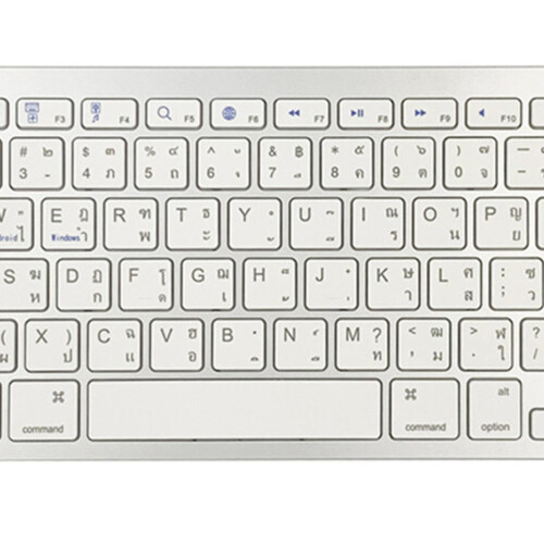 Portable Silver Mini Thai 78 Keys Wireless Bluetooth Keyboard for Tabl 2
