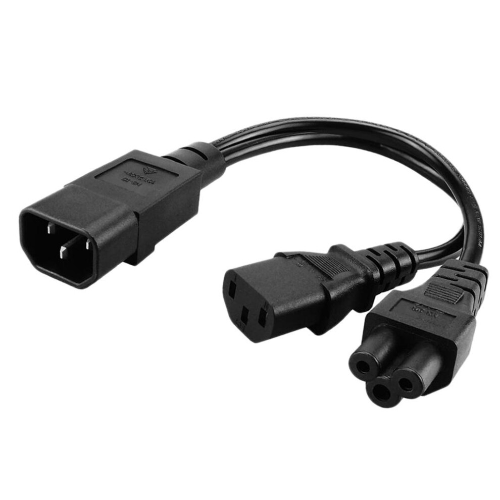 Iec320-C14 To C13+C5 Splitter Outlet Ac Power Cord 1-To-2 Ups Cabinet 783156952828
