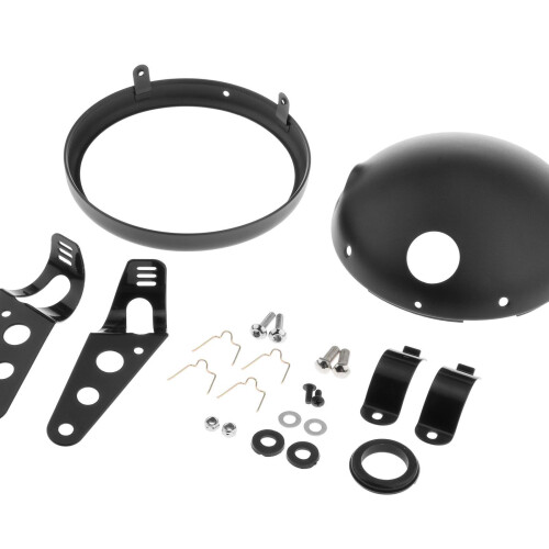 Universal 7" Headlight Housing Bucket W/Mount Bracket Motorcycle Acces 2