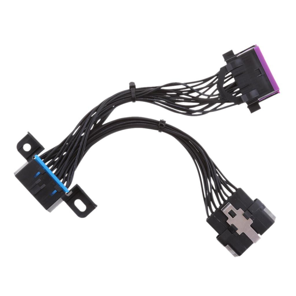 16-Pin Obd2 Obdii Y Splitter Male To Female Connector Extension Black 671722415573