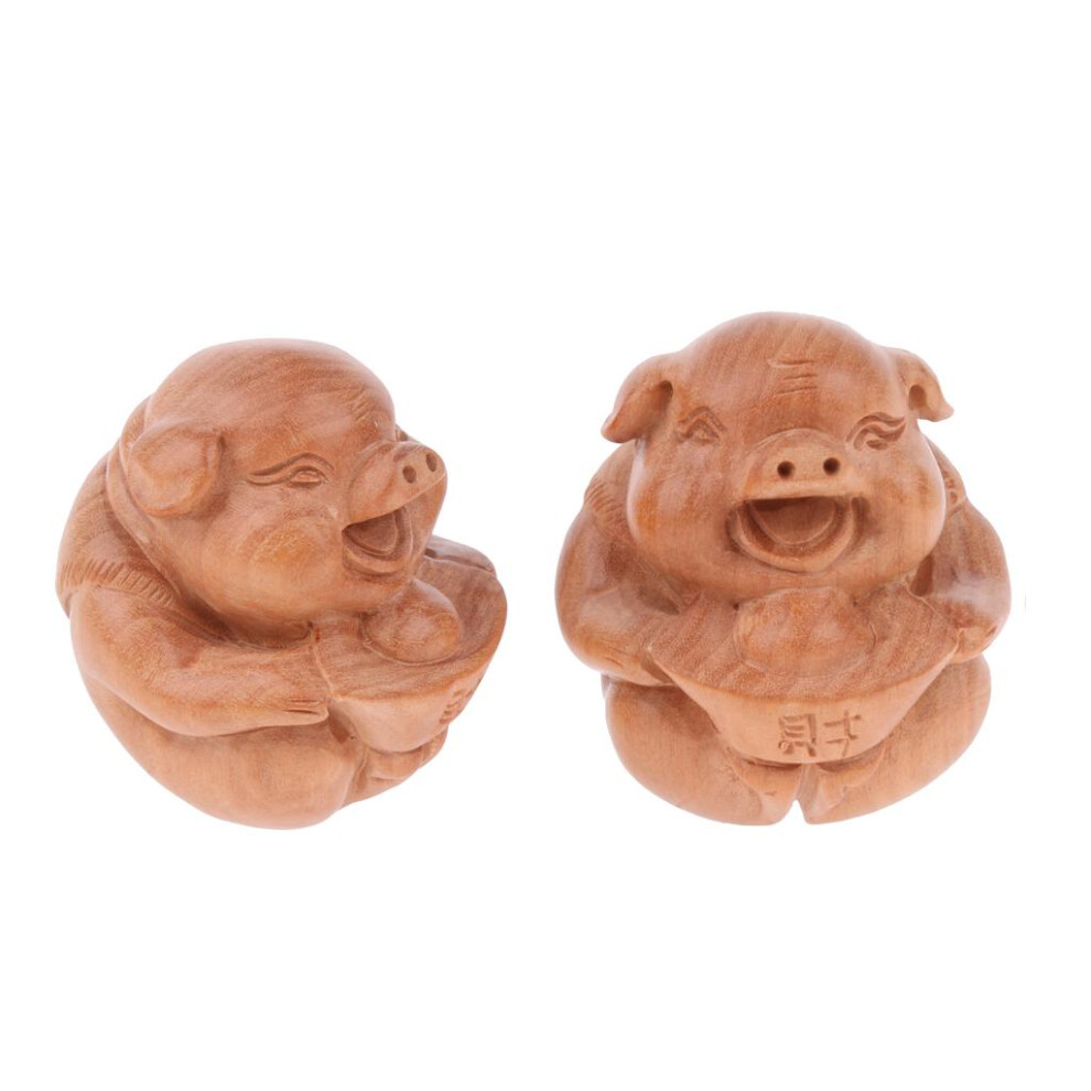 Peach 1Pair Chinese Wood Acupuncture Trigger Point Massage Ball Hand Exercis