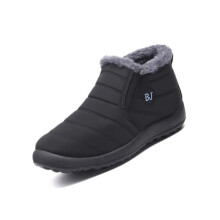 Mens Snow Boots Warm Fleece Lined Ankle Winter Shoes Outdoor Slip On Thermal Booties Black 9 UK