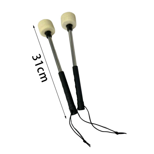 2x Drum Mallet Accessory Instrument Black Handle Sturdy for Percussion 1
