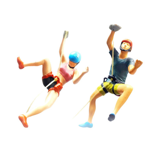 Resin 1/64 Scale Climbing People Figurines for Scene Layout