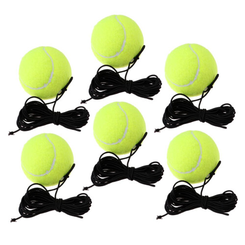 6x Tennis Ball w/ String Replacement Tennis Rebound Practice Trainer B