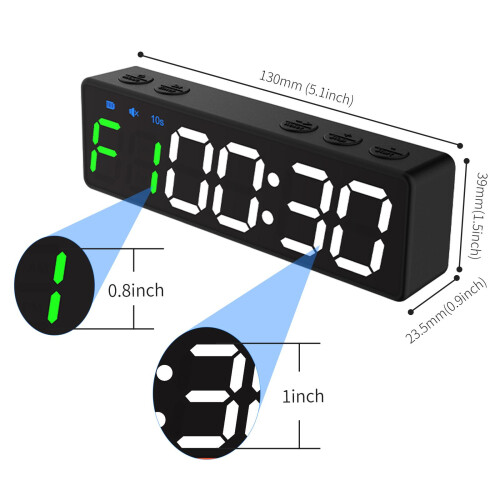 LED Interval Timer Gym Stopwatch Count Down/Up Clock Fitness Exercise 1