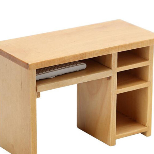 1:12 Computer Desk with Mouse and Keyboard Bedroom Study Furniture Sup 2