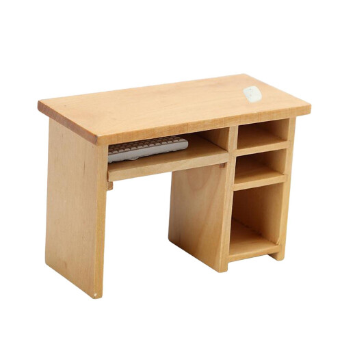 1:12 Computer Desk with Mouse and Keyboard Bedroom Study Furniture Sup 1