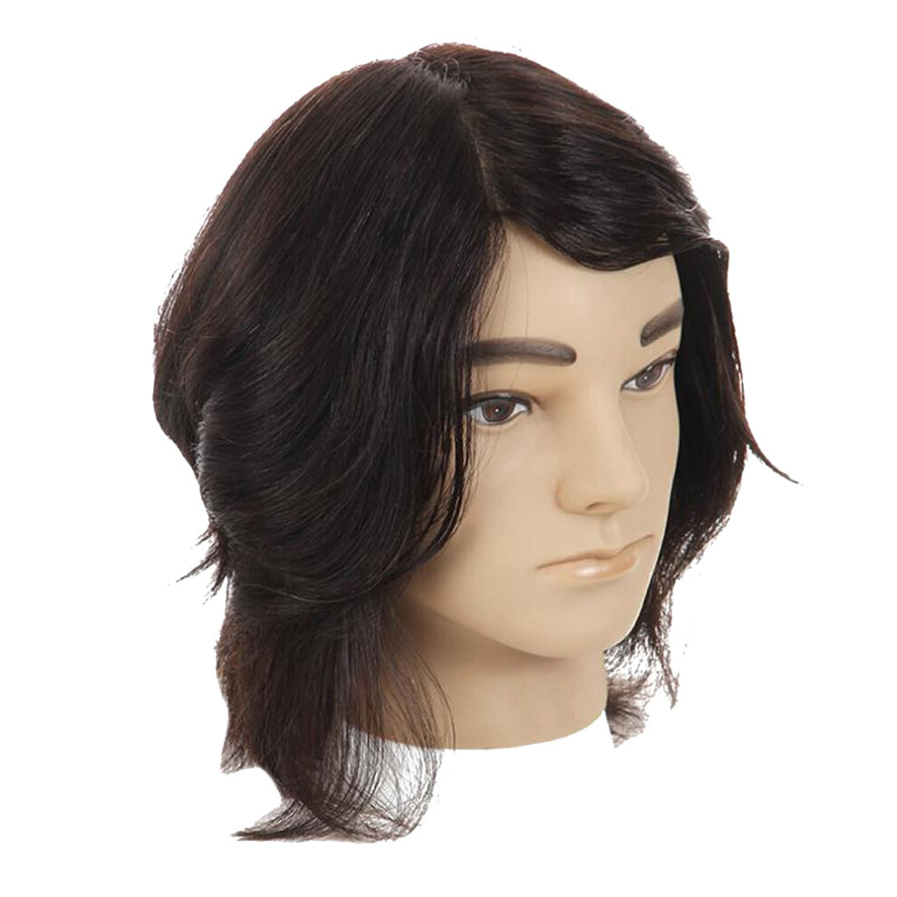 Black Male Mannequin Head 100% Human Hair Hairdresser Salon Training Practic