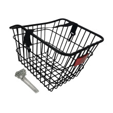 Bike Rear Basket with Tail Light Sundries Organizer for Large Capacity