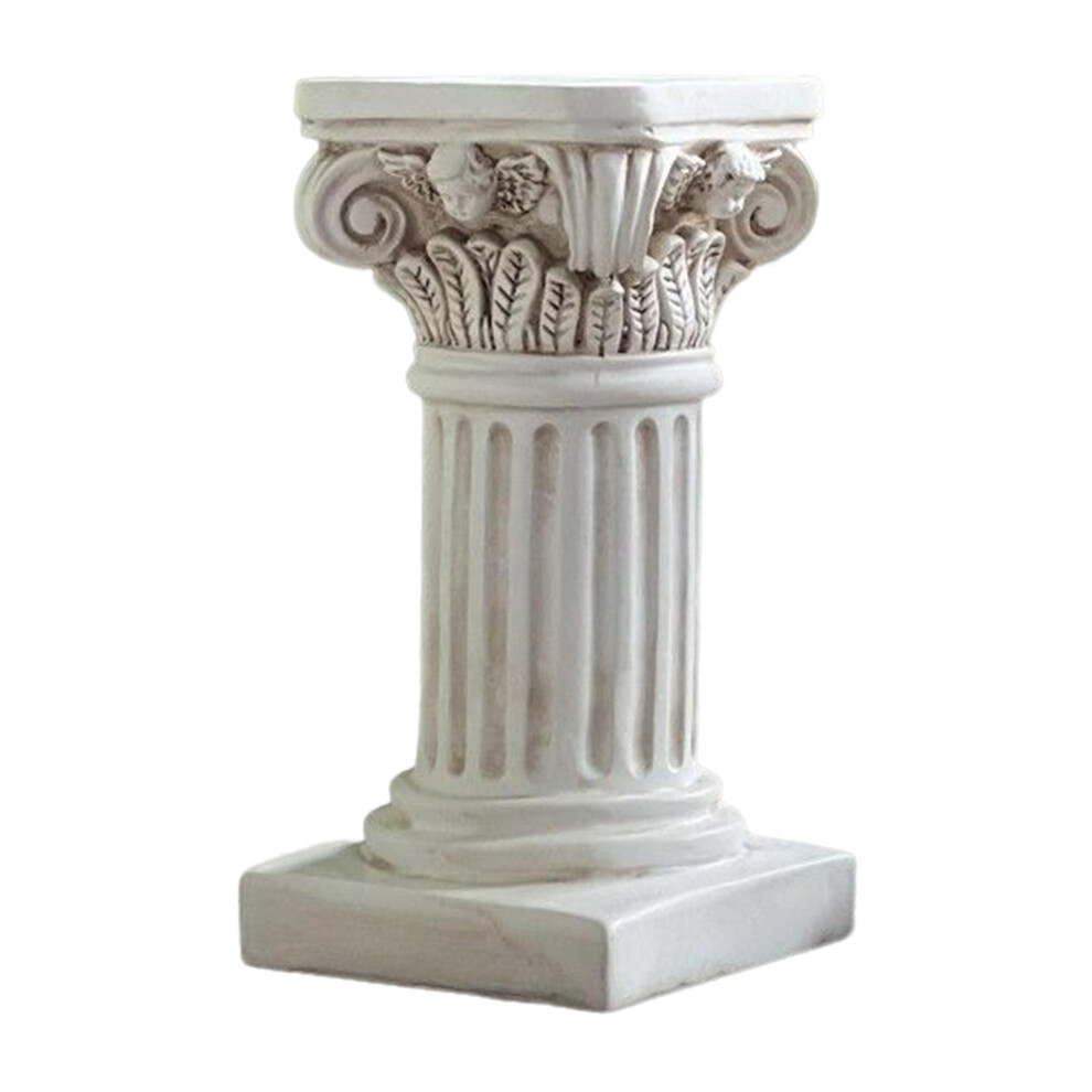 Roman Pillar Statue Figurine Pedestal Stand For Living Room Deco White