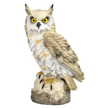 Resin Simulated Owl Decoy Statue Bird Deterrent Bird Scarer Durable Vi