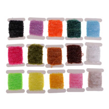 15 Cards Fly Fishing Tinsel Chenille Crystal Flash Line Fly Tying Mate