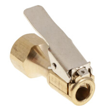 1/4" NPT Brass Lock-on Tire Inflator Female Air Chuck for Clip Gold