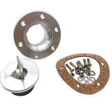 Universal Fuel Filler Neck Pop-Up Gas Cap Flush Mount w/ 6 Holes Anodi
