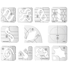 Free Motion Quilting Templates Set DIY Domestic for Embroidery Hobbyis