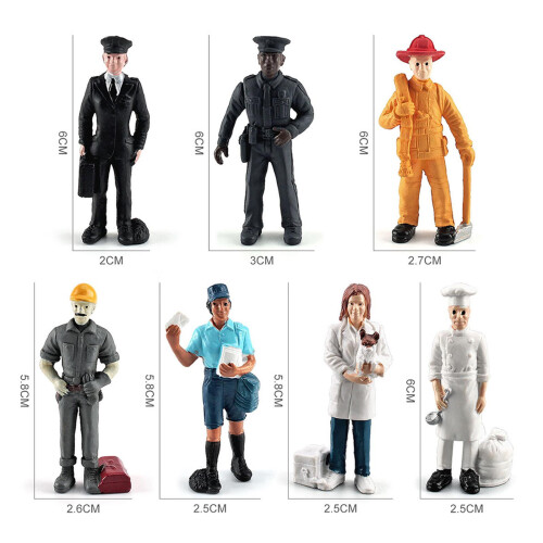 Miniature People Model Figurines Baker Postman Realistic Micro Landsca 1