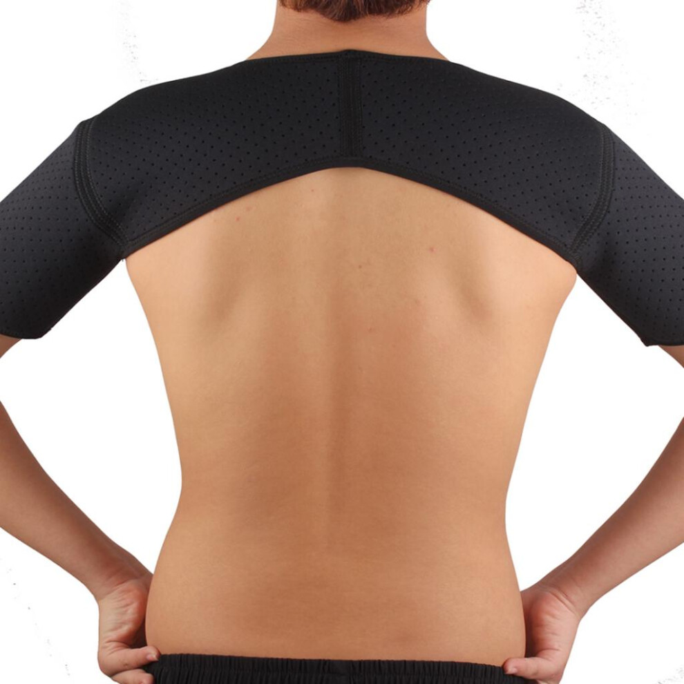 Neoprene Double Shoulder Protector Brace Support Strap Wrap Belt Band
