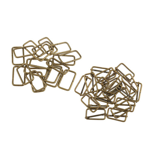 40 Pieces 32mm Metal Adjustable Buckle Connector for Bag Strap Bronze