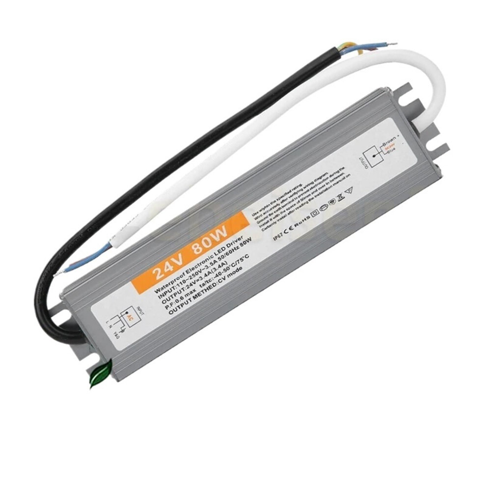 Constant Voltage Led Driver Waterproof 110250V Ac Input 24V Dc Output 80W 3.4A For Led Lighting 9412369430526