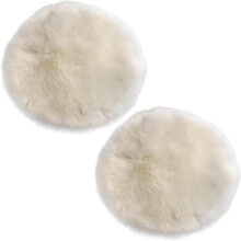 2pcs Faux Fur Seat Cushion Pad Artificial Sheepskin Mat White 33cm