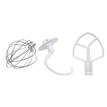 3Pack Standard Mixer Replacement Flat Beater Wire Whip Dough Hook for