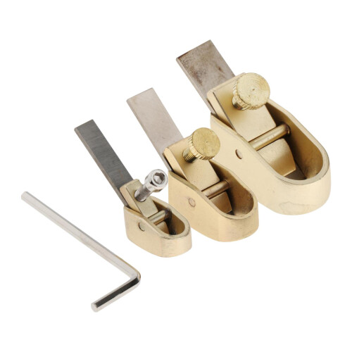 3x Brass plane Violin making luthier tool woodworking thumb plane Gold 2