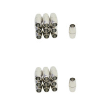 20Pcs Mixed Sizes Leather Kumihimo Barrel Magnetic Clasps 15x8mm / 16x