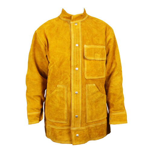 Cowhide Leather Welding Coat Protective Apron Apparel Jacket Suit Tool