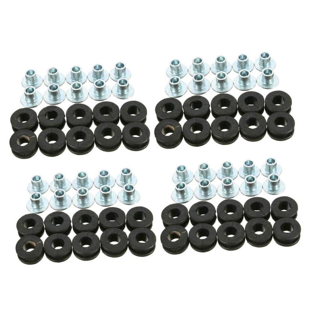 40X Motorcycle Rubber Grommets Bolt For Honda Yamaha For Suzuki Kawasa 6901423473393