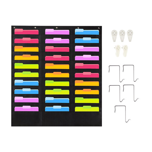 Hanging Wall File Organizer Office Holder Letter Planners Storage 30 P