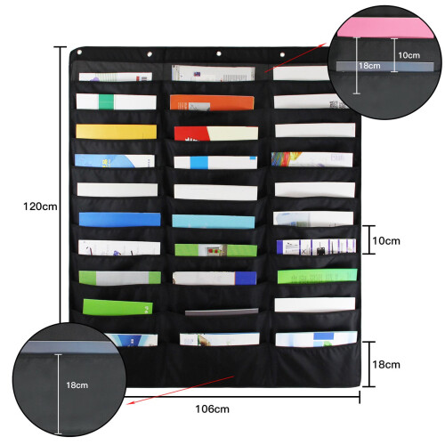 Hanging Wall File Organizer Office Holder Letter Planners Storage 30 P 1